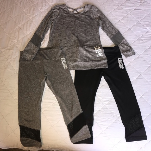 Justice Active Other - Justice active top and crop mesh leggings s:8